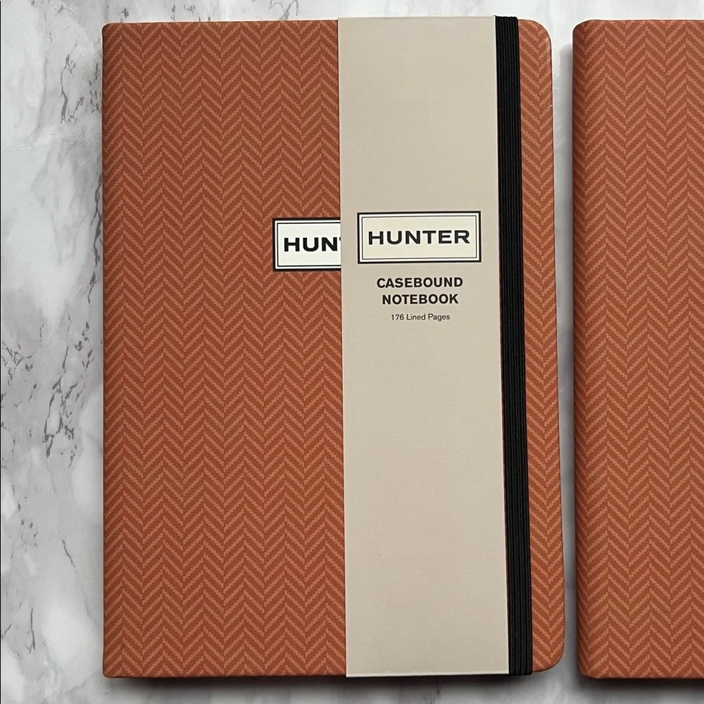 Hunter Orange and Black Casebound Notebooks Set of 2